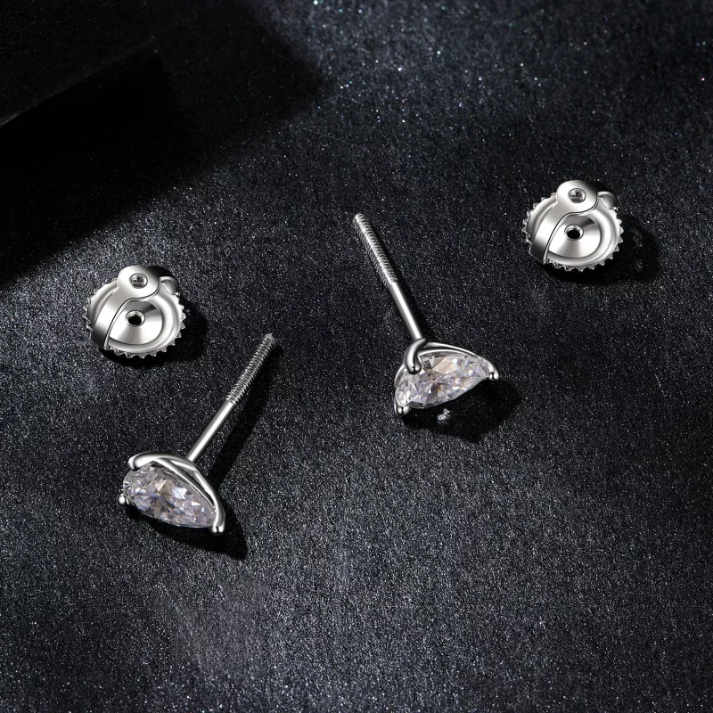 (imagen para) Pendientes de moissanita con forma de gota de agua estilo PANDORA (dos certifica - Ver 3