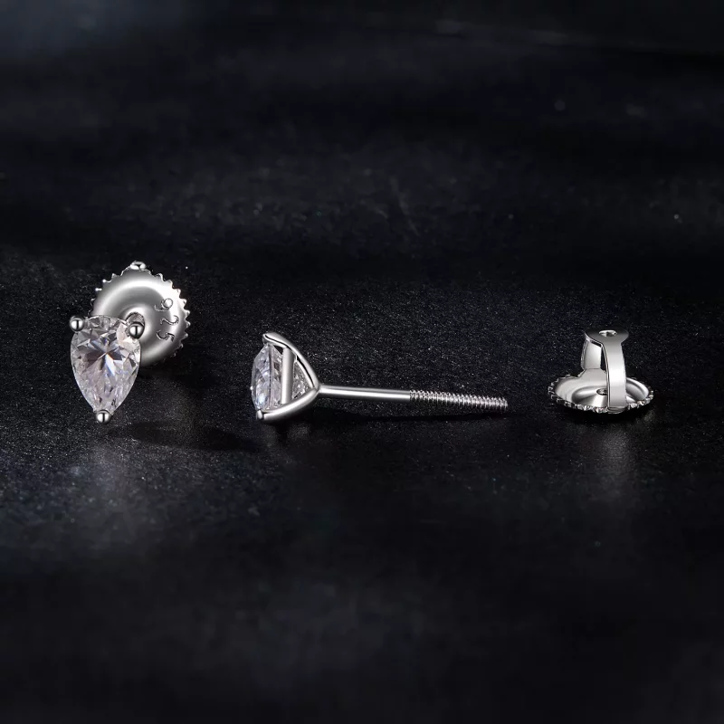 (imagen para) Pendientes de moissanita con forma de gota de agua estilo PANDORA (dos certifica - Ver 4