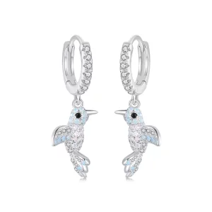 Pendientes de pájaro con incrustaciones estilo PANDORA - BSE991 (imagen para) Pendientes de pájaro con incrustaciones estilo PANDORA - BSE991