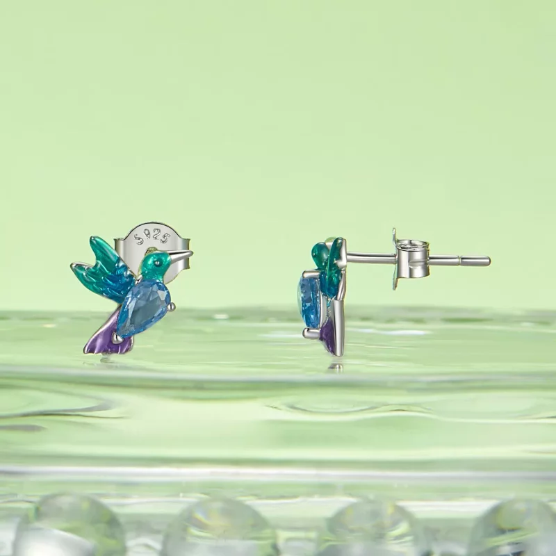 (imagen para) Pendientes de pájaro estilo PANDORA - BSE989 - Ver 2