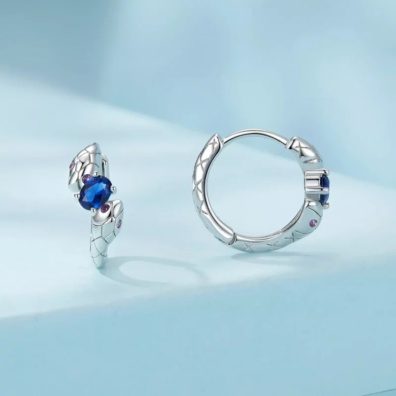 (imagen para) Pendientes de serpiente estilo PANDORA - SCE1732 - Ver 2