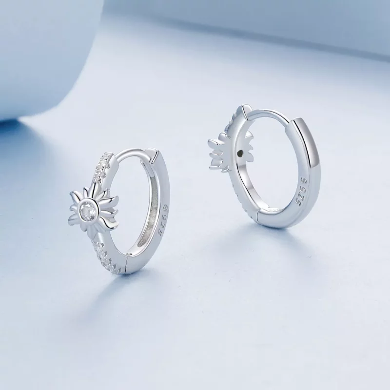 (imagen para) Pendientes de sol estilo PANDORA - BSE1001 - Ver 3