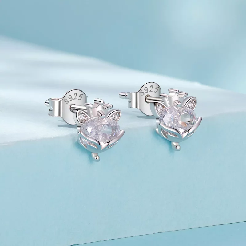 (imagen para) Pendientes estilo PANDORA con corona de princesa y zorro - SCE1708 - Ver 2