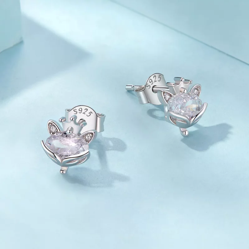 (imagen para) Pendientes estilo PANDORA con corona de princesa y zorro - SCE1708 - Ver 3