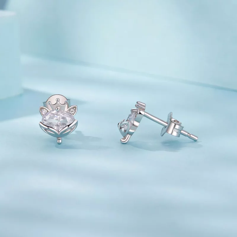 (imagen para) Pendientes estilo PANDORA con corona de princesa y zorro - SCE1708 - Ver 4