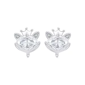 (imagen para) Pendientes estilo PANDORA con corona de princesa y zorro - SCE1708