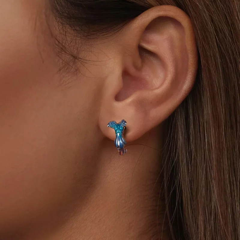 (imagen para) Pendientes estilo PANDORA con forma de martín pescador - BSE997 - Ver 6