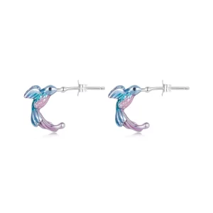(imagen para) Pendientes estilo PANDORA con forma de martín pescador - BSE997