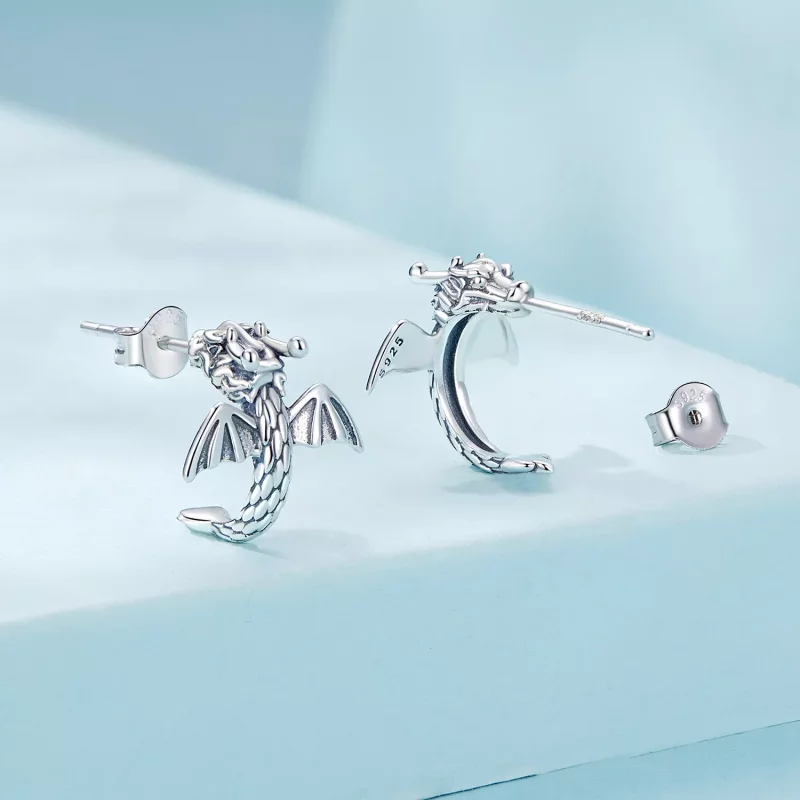 (imagen para) Pendientes Feilong estilo PANDORA - SCE1734 - Ver 2