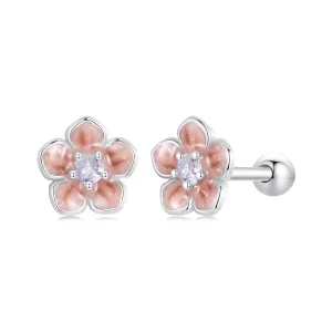 (imagen para) Pendientes románticos de flor de cerezo estilo PANDORA - BSE992