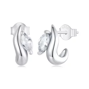 (imagen para) Pendientes sencillos con forma de marquesa estilo PANDORA - BSE971