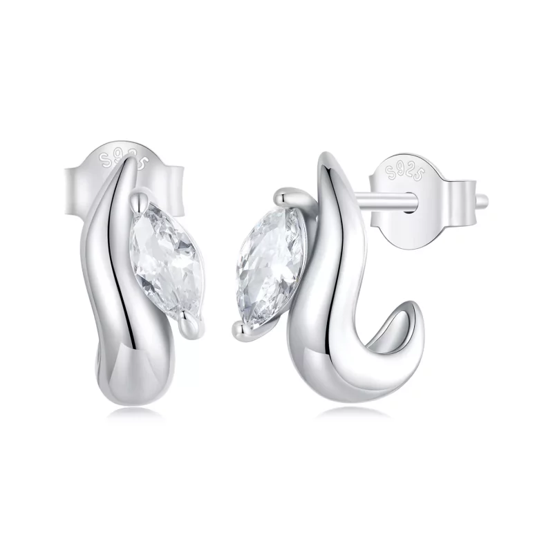 (imagen para) Pendientes sencillos con forma de marquesa estilo PANDORA - BSE971