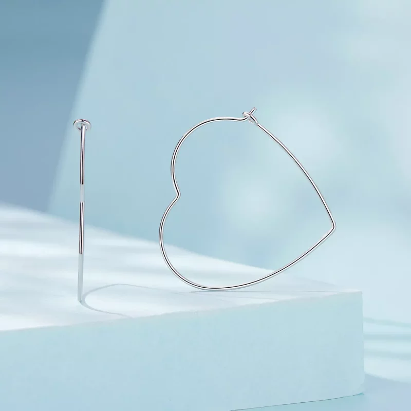 (imagen para) Pendientes sencillos en forma de corazón estilo PANDORA - SCE1711 - Ver 2