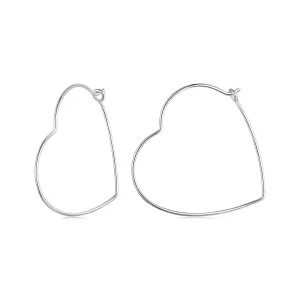 (imagen para) Pendientes sencillos en forma de corazón estilo PANDORA - SCE1711