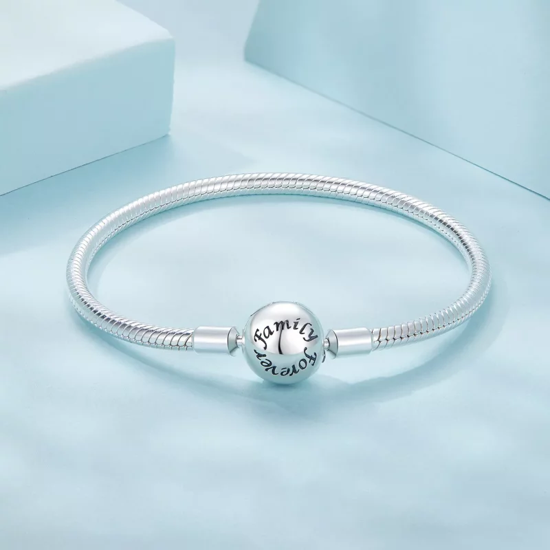 (imagen para) Pulsera básica con hueso de serpiente Forever Love de estilo PANDORA - SCB272 - Ver 3