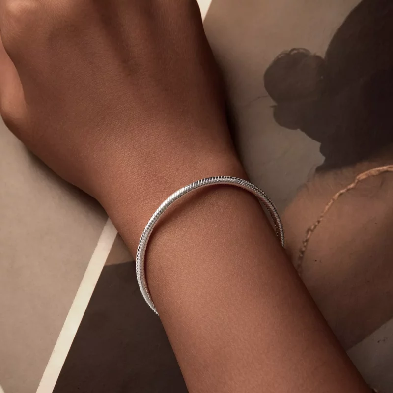 (imagen para) Pulsera básica con hueso de serpiente Forever Love de estilo PANDORA - SCB272 - Ver 5