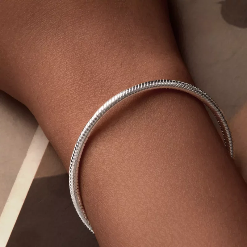 (imagen para) Pulsera básica con hueso de serpiente Forever Love de estilo PANDORA - SCB272 - Ver 6