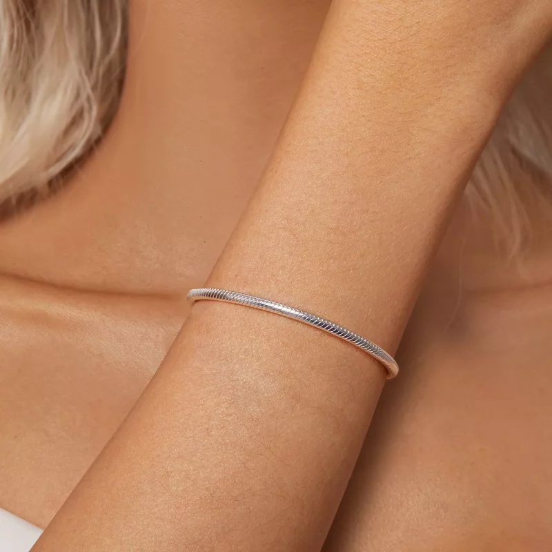 (imagen para) Pulsera básica con hueso de serpiente Forever Love de estilo PANDORA - SCB272 - Ver 9