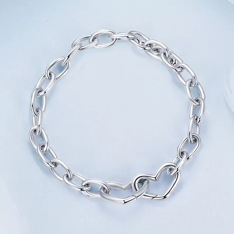 (imagen para) Pulsera de doble corazón estilo PANDORA - BSB172 - Ver 3