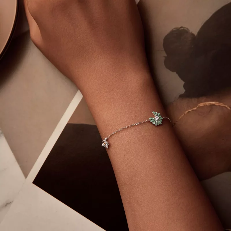 (imagen para) Pulsera estilo PANDORA con margaritas y abejas - SCB270 - Ver 4