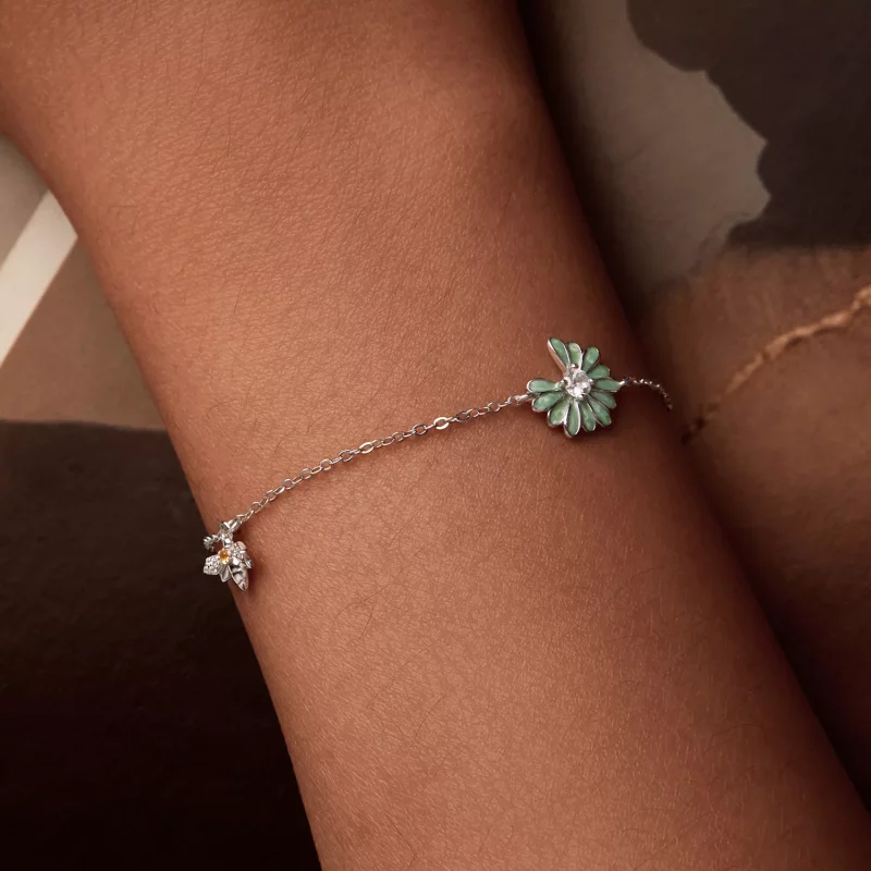 (imagen para) Pulsera estilo PANDORA con margaritas y abejas - SCB270 - Ver 5