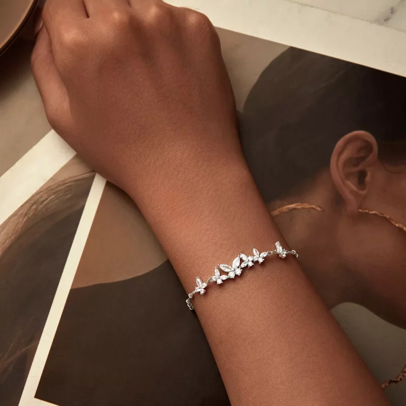 (imagen para) Pulsera estilo PANDORA con mariposas voladoras - BSB162 - Ver 4