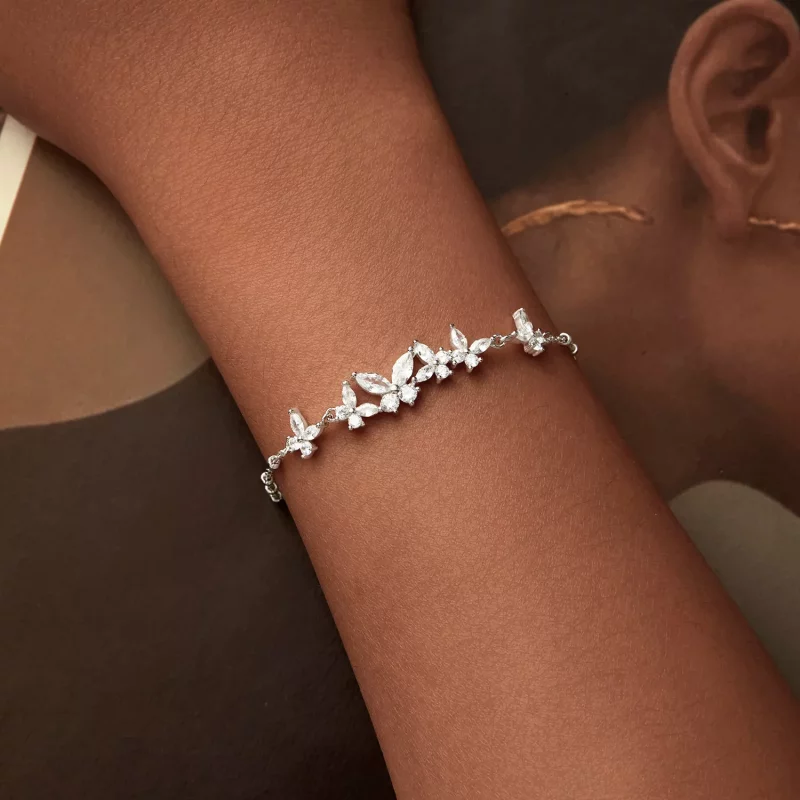(imagen para) Pulsera estilo PANDORA con mariposas voladoras - BSB162 - Ver 5