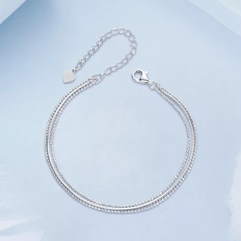 (imagen para) Pulsera sencilla de tres capas estilo PANDORA - BSB164 - Ver 3