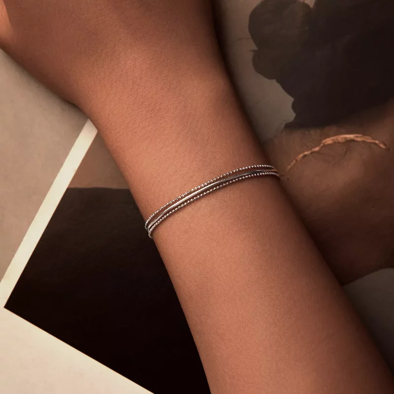 (imagen para) Pulsera sencilla de tres capas estilo PANDORA - BSB164 - Ver 4