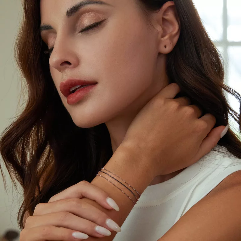 (imagen para) Pulsera sencilla de tres capas estilo PANDORA - BSB164 - Ver 6