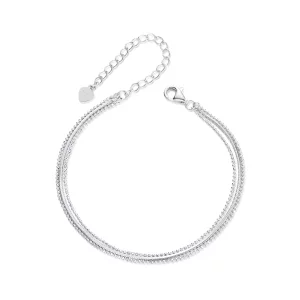 Pulsera sencilla de tres capas estilo PANDORA - BSB164 (imagen para) Pulsera sencilla de tres capas estilo PANDORA - BSB164