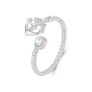 (imagen para) Anillo abierto con ancla estilo PANDORA - SCR1044-E