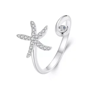 (imagen para) Anillo abierto con estrella de mar estilo PANDORA - BSR560-E