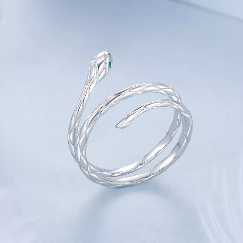 (imagen para) Anillo abierto con serpiente estilo PANDORA - BSR555-E - Ver 2
