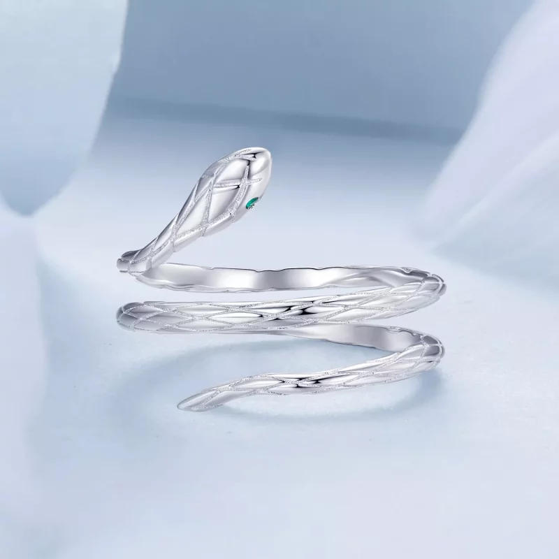 (imagen para) Anillo abierto con serpiente estilo PANDORA - BSR555-E - Ver 3