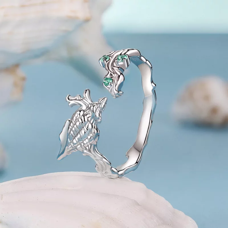 (imagen para) Anillo abierto de concha estilo PANDORA - BSR554-E - Ver 2