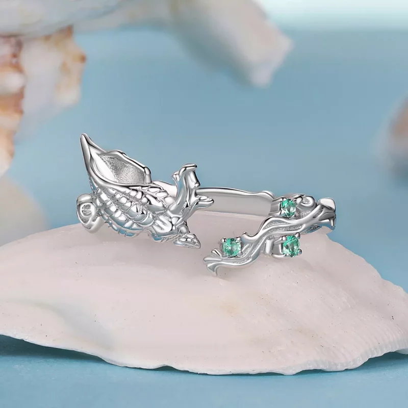 (imagen para) Anillo abierto de concha estilo PANDORA - BSR554-E - Ver 3