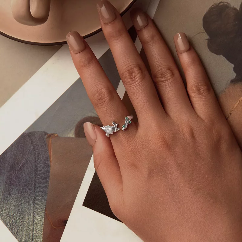 (imagen para) Anillo abierto de concha estilo PANDORA - BSR554-E - Ver 4