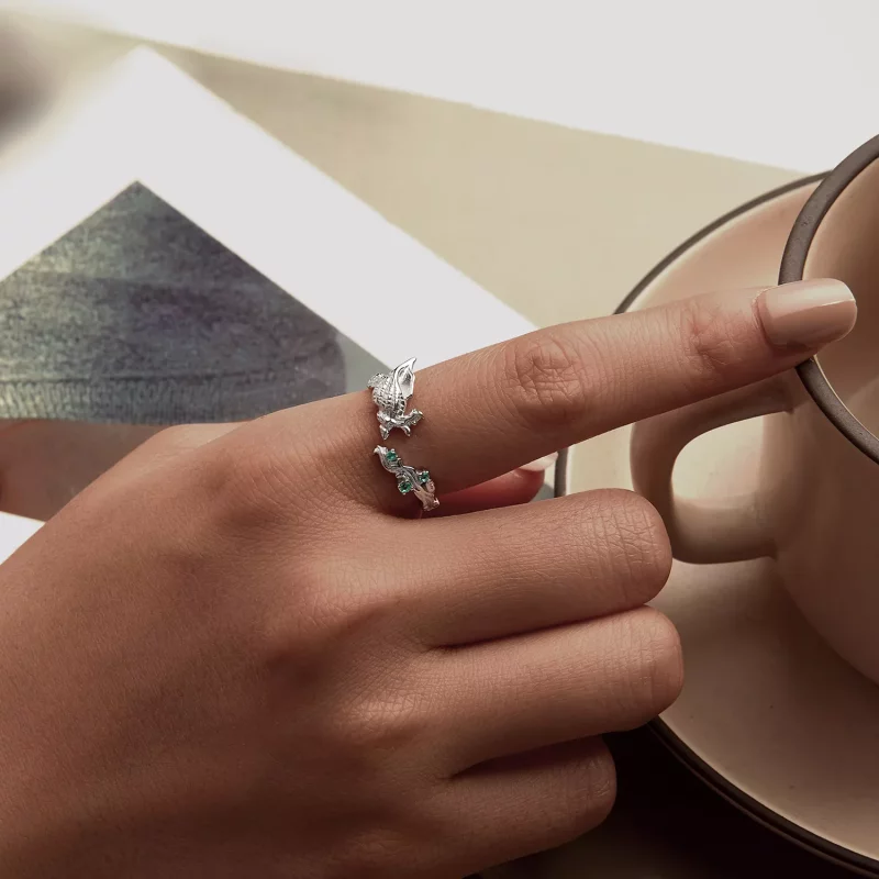 (imagen para) Anillo abierto de concha estilo PANDORA - BSR554-E - Ver 5