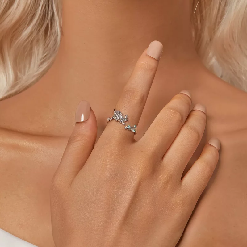 (imagen para) Anillo abierto de concha estilo PANDORA - BSR554-E - Ver 6