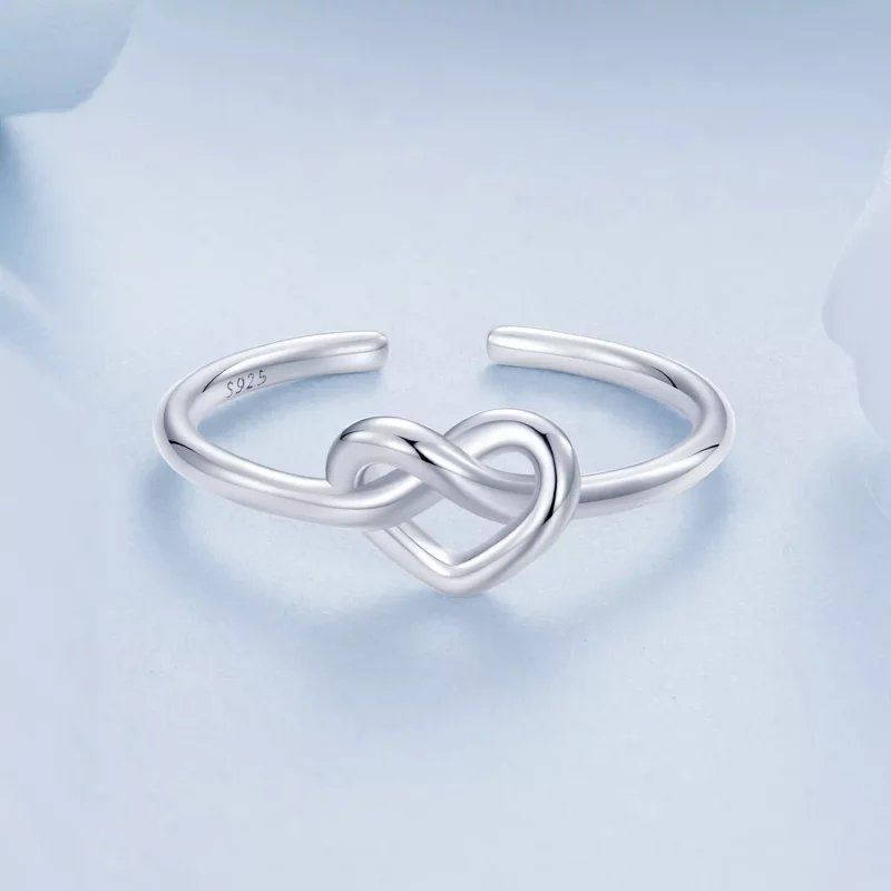 (imagen para) Anillo abierto de corazón enredado estilo PANDORA - BSR565-E - Ver 3