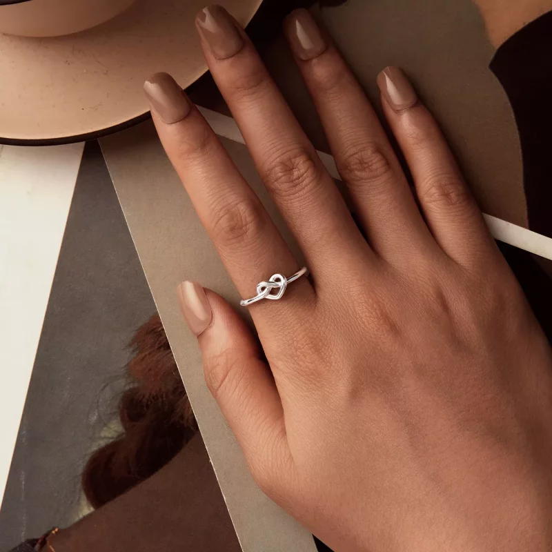 (imagen para) Anillo abierto de corazón enredado estilo PANDORA - BSR565-E - Ver 4