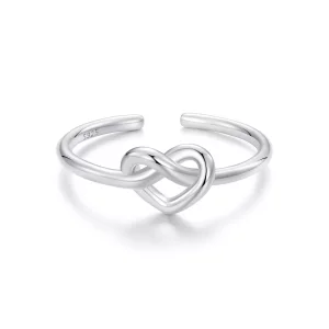 (imagen para) Anillo abierto de corazón enredado estilo PANDORA - BSR565-E
