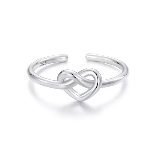 (imagen para) Anillo abierto de corazón enredado estilo PANDORA - BSR565-E