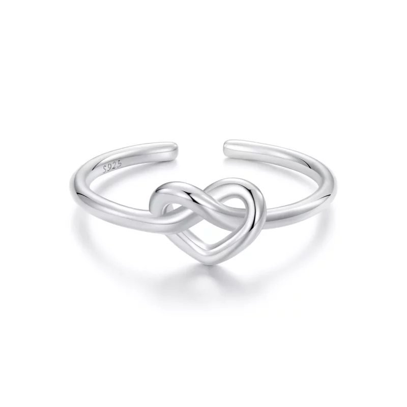 (imagen para) Anillo abierto de corazón enredado estilo PANDORA - BSR565-E