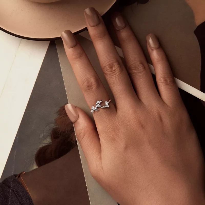 (imagen para) Anillo con forma de hoja estilo PANDORA - BSR562-E - Ver 4