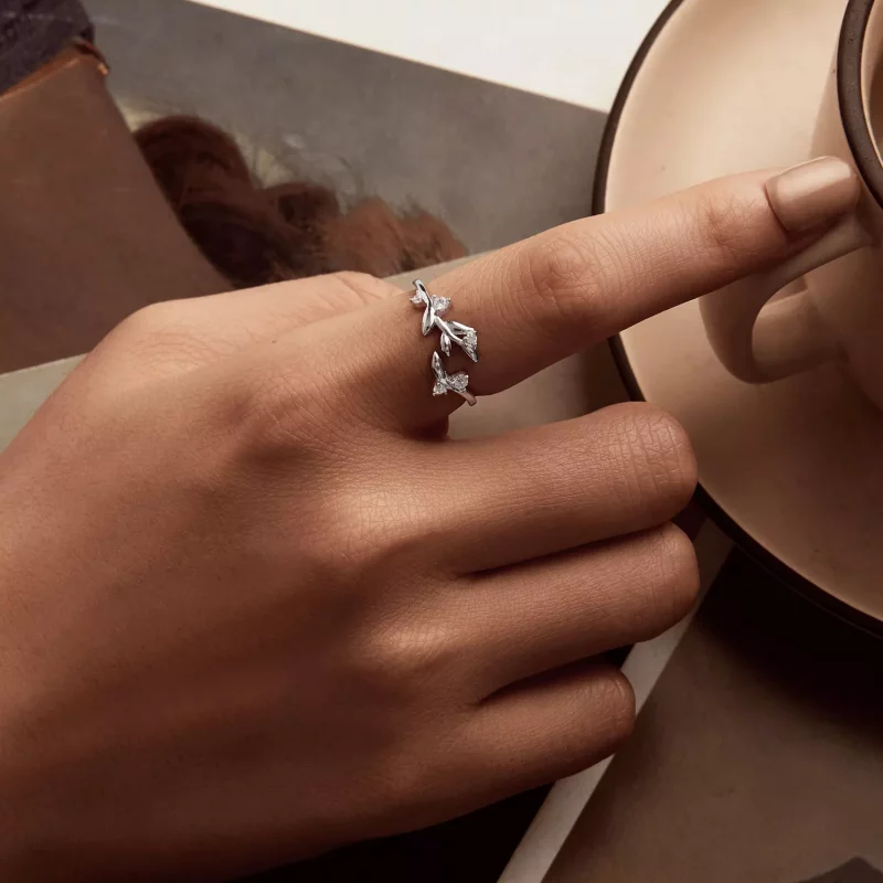 (imagen para) Anillo con forma de hoja estilo PANDORA - BSR562-E - Ver 5