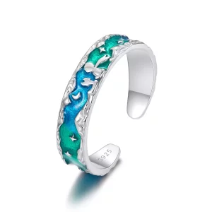 (imagen para) Anillo de apertura estilo PANDORA Aurora Stars El principito y el zorro - SCR1021-E
