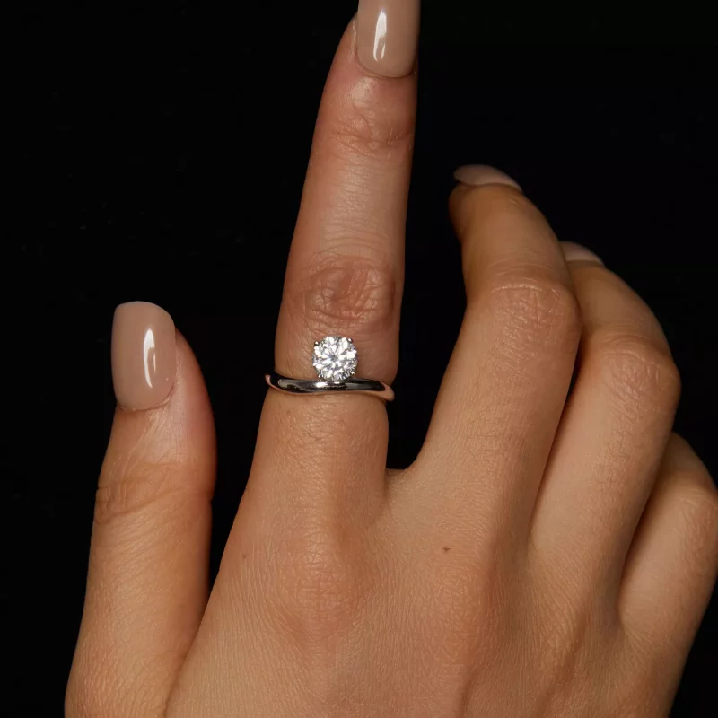 (imagen para) Anillo de moissanita de 1 ct con estilo PANDORA (con un certificado) - MSR050 - Ver 4