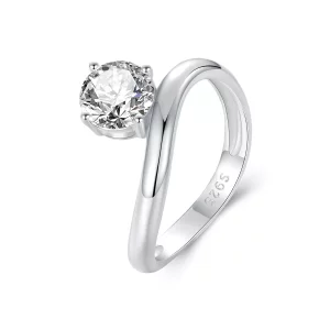 (imagen para) Anillo de moissanita de 1 ct con estilo PANDORA (con un certificado) - MSR050